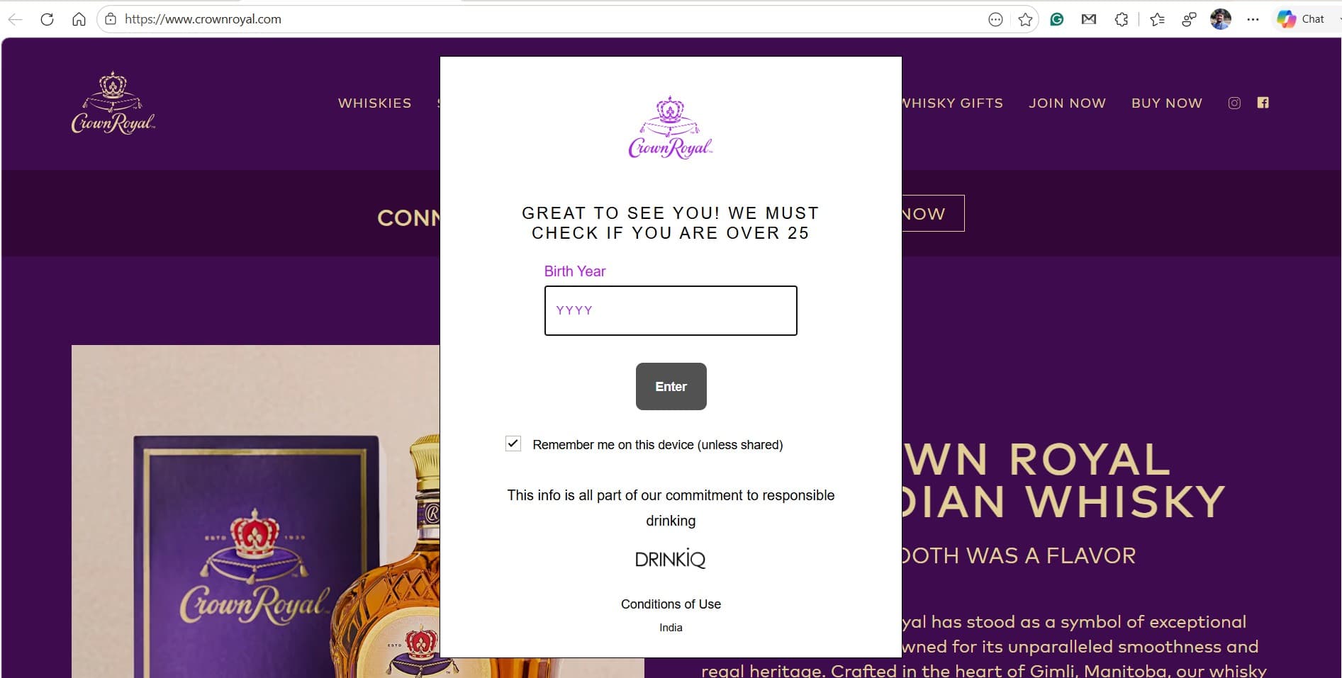 Crown Royal — Custom E-Commerce screenshot 1